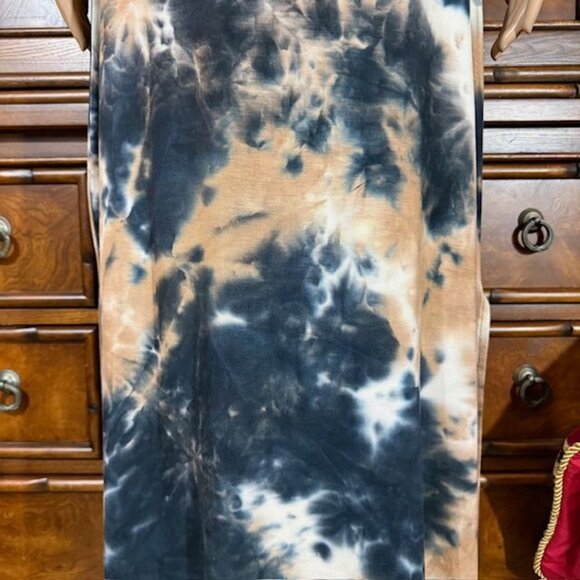 NWOT Nina Leonard Sand Fusion Criss Cross Back Side Slits Scoop Neck Maxi Dress - Picture 14 of 16